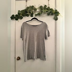 Grey Ribbed Old Navy Short Sleeve Tee